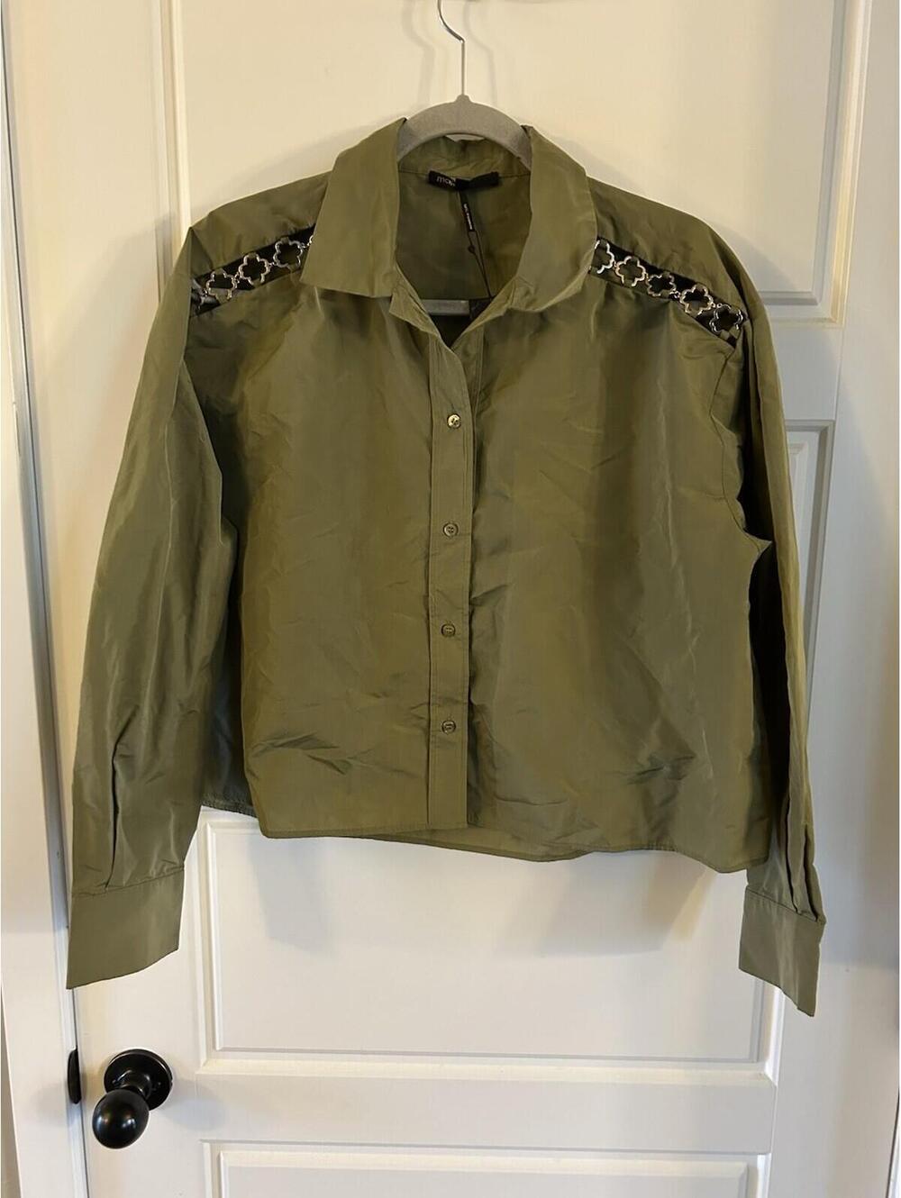 Maje Women’s Blouse 124Cevettas Color Green Size 2 $345 (light Blemishes)